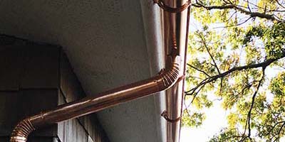 New Shiny Copper Gutters 